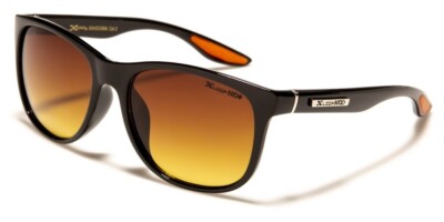 X Loop Sunglasses HD High Definition Amber Lenses Retro Style Plastic Frames Men