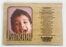 LANDON Personalized Name Profile Laser Engraved Wood Picture Frame Magnet