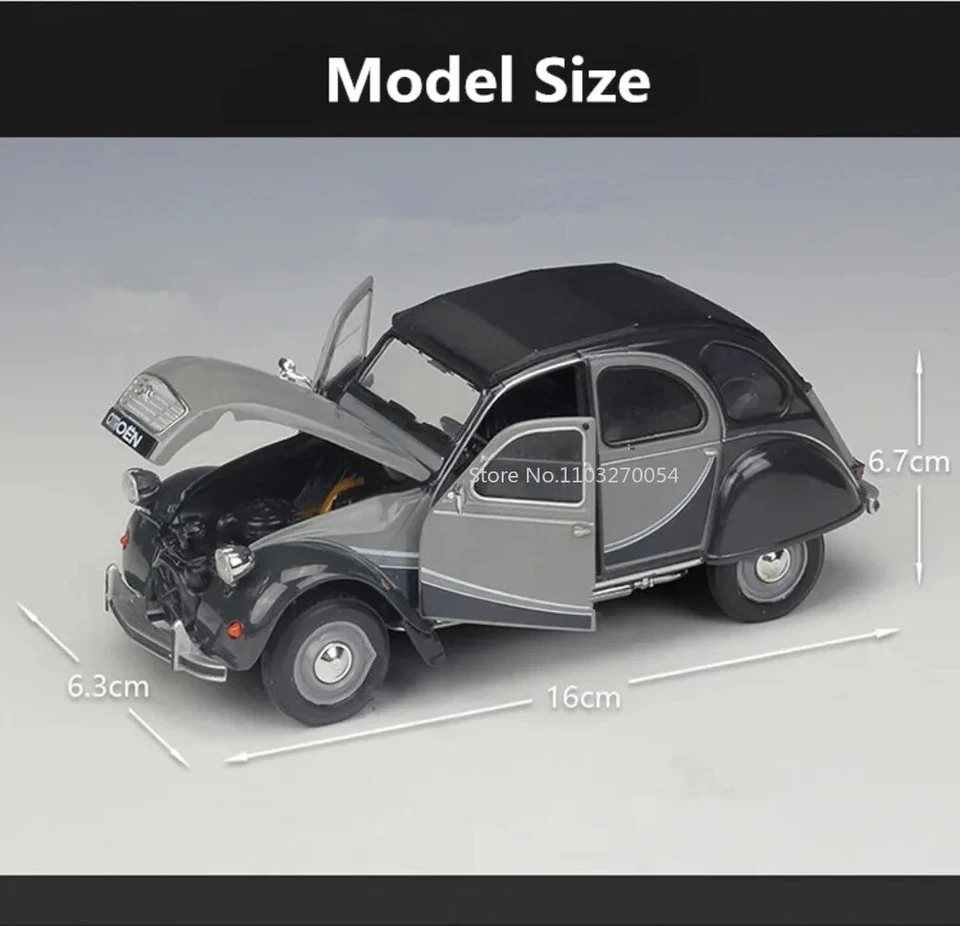 Citroen 2CV 6 Charleston Aleación Modelo Coche Juguete Coches Vintage Serie Modelos Niño Regalo Foto 4 de 4