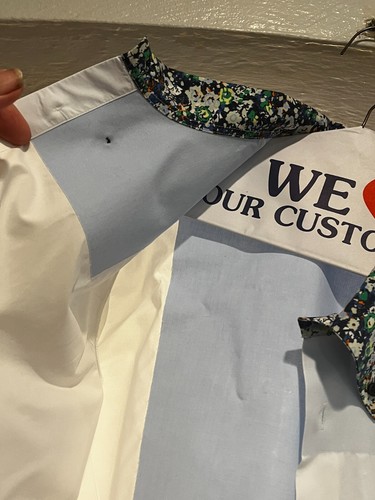 RAF Simons Rare White Shirt with Floral Liberty Collar โ Size 46 / S โ Made in R - Picture 11 of 11