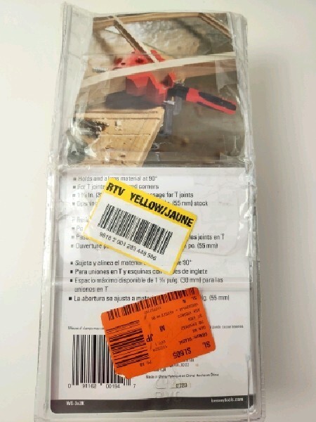 (627) Bessey WS-3+2K 90 Degree Angle Clamp for T Joints and Mitered Corners