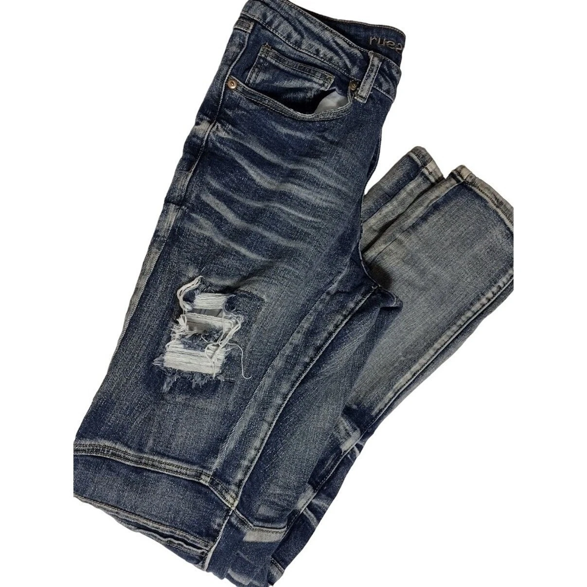 Jean droit homme Rue 21 Premium empilé skinny suprême flex 30x30 bleu denim