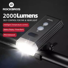 ROCKBORS Bike Headlight Intelligent Temperature Cycling Front Light Control Lamp