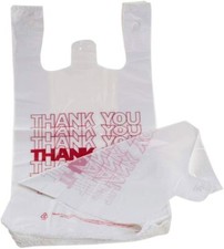 Bags 1/12 Extra Small 7x3.5x13 THANK YOU T-Shirt Grocery Shopping Bags Plastic
