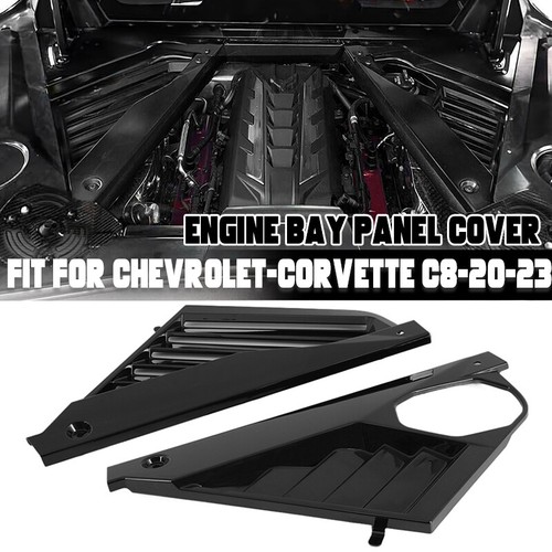 4x Panel de cubierta de bahía de motor + soportes de soporte de escotilla negros para Corvette C8 2020-2024 - Imagen 3 de 18
