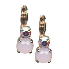 Mariana Earrings Rose Quartz Mineral  AB Austrian Crystals My Treasures Coll.