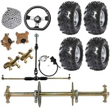 32" Rear Axle Steering Assembly Kit 18x9.5-8 Wheels ATV Go kart Cart Quad Buggy