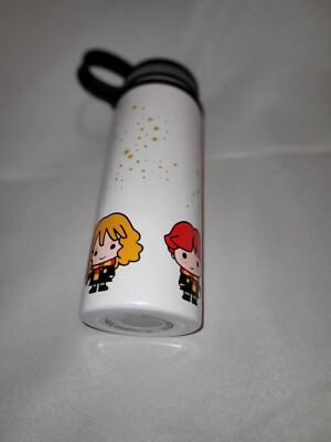 Harry Potter White Water Bottle With Cartoon Versions Of Main Characters