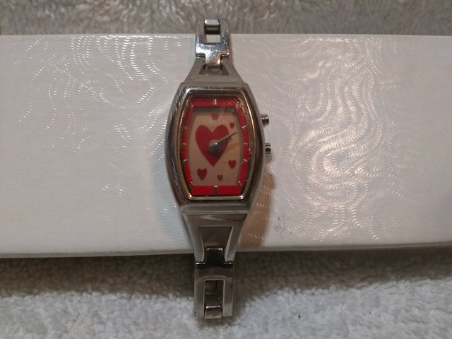 fossil watch with hearts