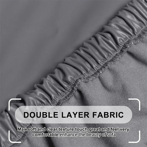 Funda de sillón de cuero PU color liso impermeable al aceite fundas para sillas de asiento de oficina - Imagen 5 de 16