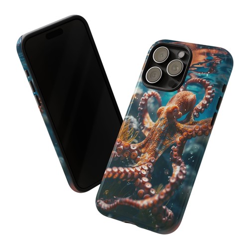 Phone Ink - iPhone, Pixel, Samsung Galaxy Case - Orange Octopus Reef - 第 6/191 張圖片