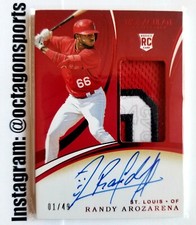 2020 PANINI IMMACULATE RANDY AROZARENA RC/PATCH/AUTO! 1/49! OCA! 1/1! FIRST ONE!