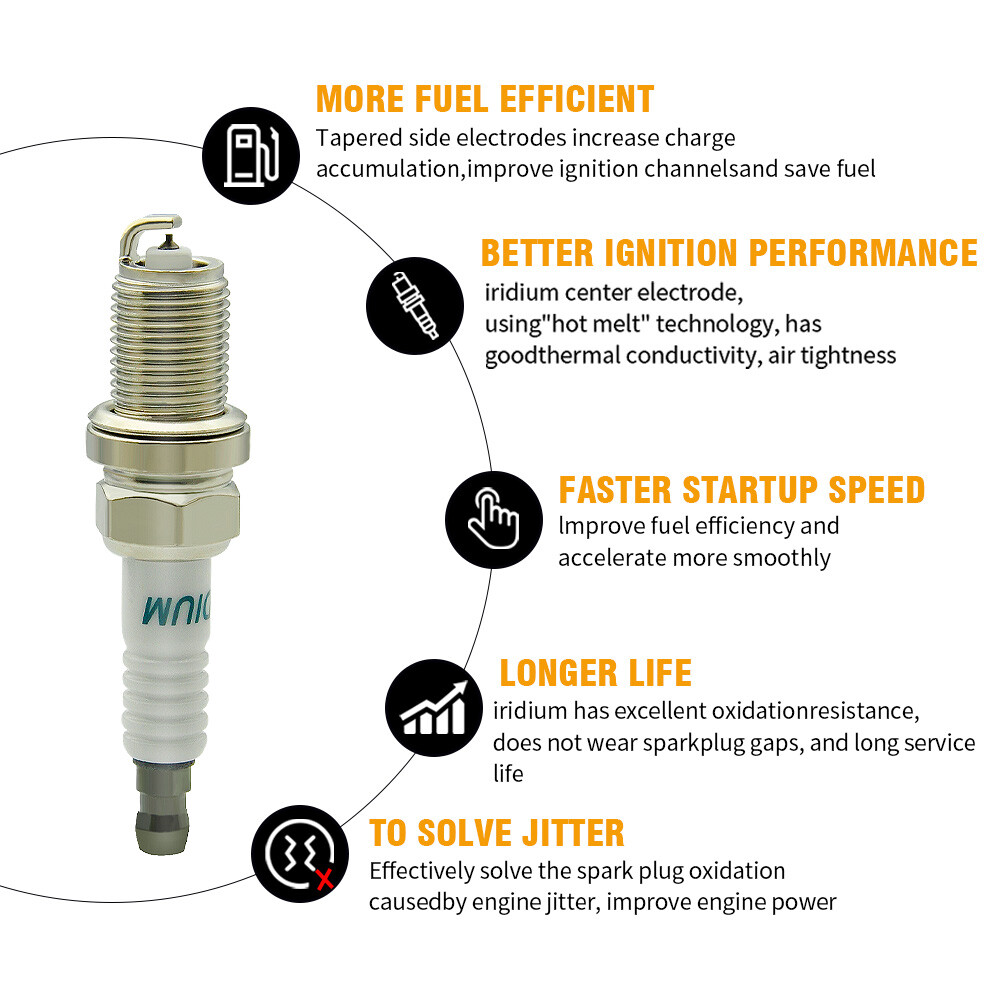 OEM Ignition Coil & 4X Iridium Spark Plugs & Wires for Subaru Impreza 2.5L UF538