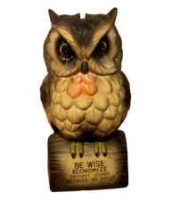Vintage 8" Owl Bank-Ceramic-Made in Japan-No Stopper
