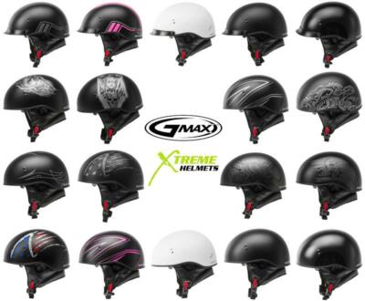 Gmax HH-65 Half Helmet Naked/Full Dressed Inner Shield Quick Release DOT XS-2XL
