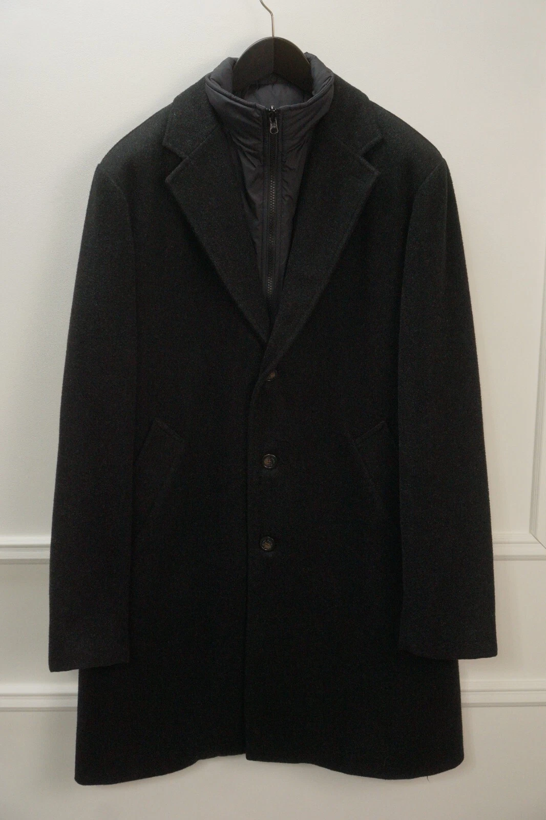 Men GANT Overcoat & Vest 2 in 1 Grey Wool Casual Size UK/US42 EU52 L VON152
