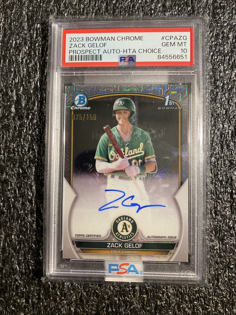 2023 1st Bowman Chrome RC Zack Gelof Prospect Auto Choice PSA 10 
