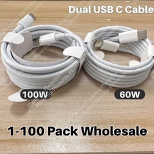 60W/100W USB C To USB C Cable Fast Charge For iPhone 15/Samsung/iPad/Macbook Lot