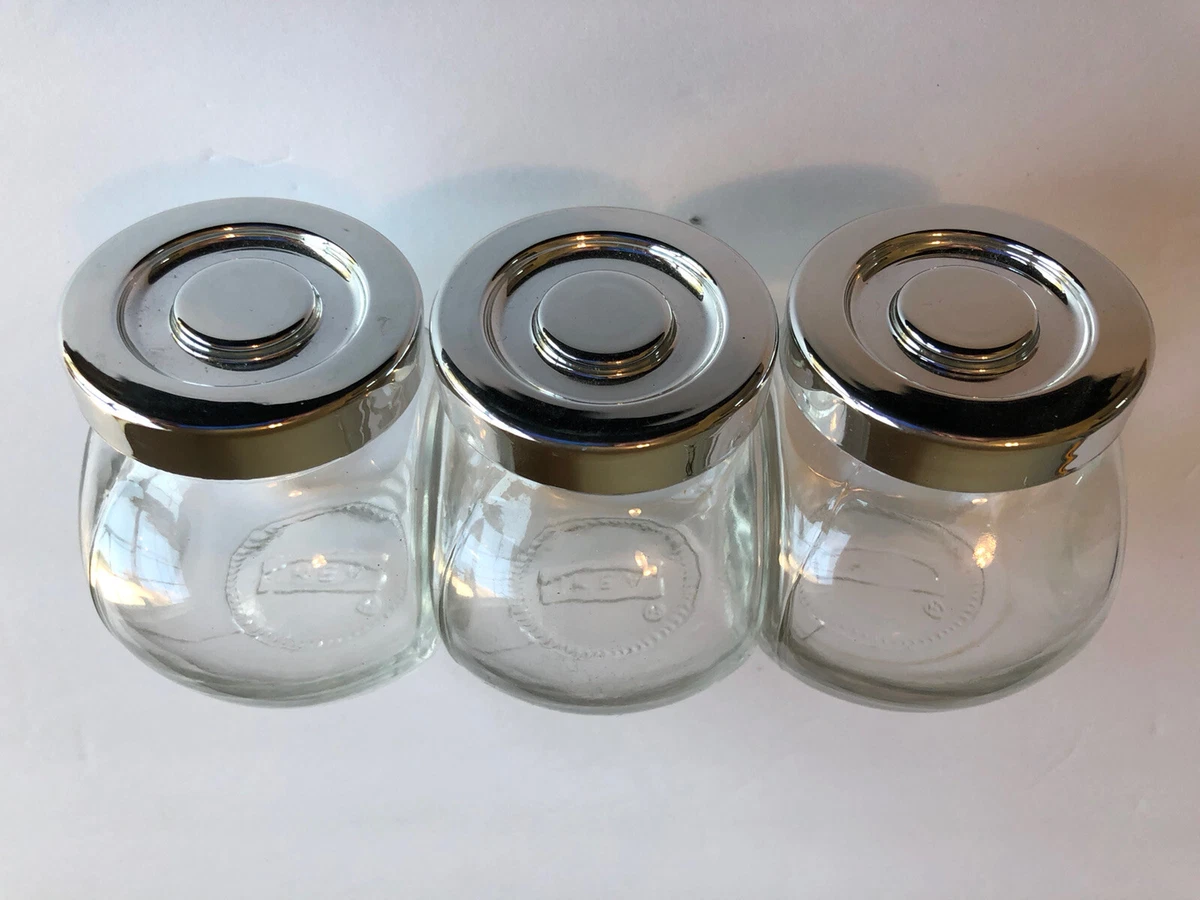 RAJTAN Spice jar, glass, aluminum color - IKEA