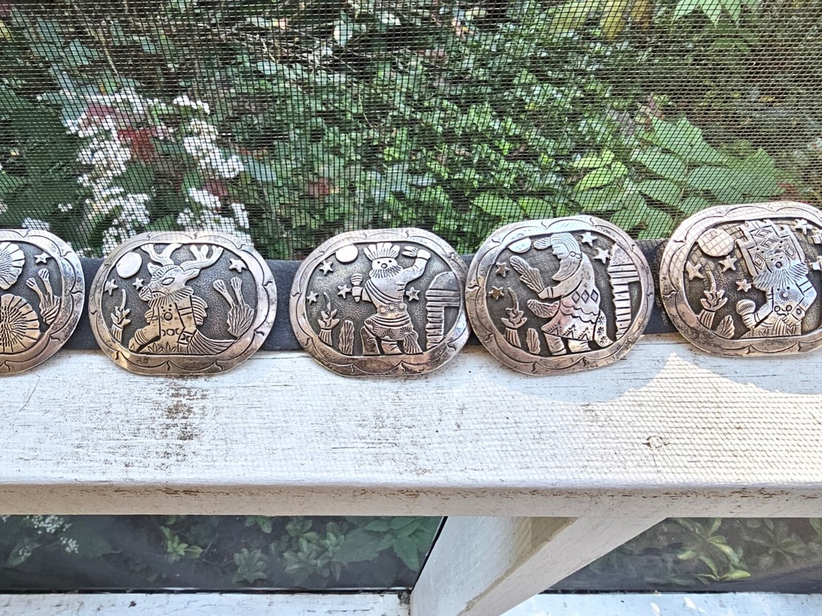 ?SALE? Navajo Floyd Becenti sterling animal theme storyteller concho belt Unisex Navajo Floyd Becenti Concho main image 2