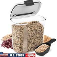 Airtight Grain Storage Container W/ Silicone Seal & Measuring Scoop Freshness US