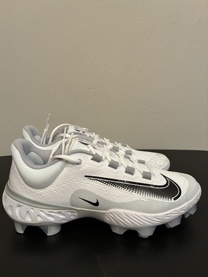 Nike Alpha Huarache Elite 4 Low White Baseball Cleats FD6255-100