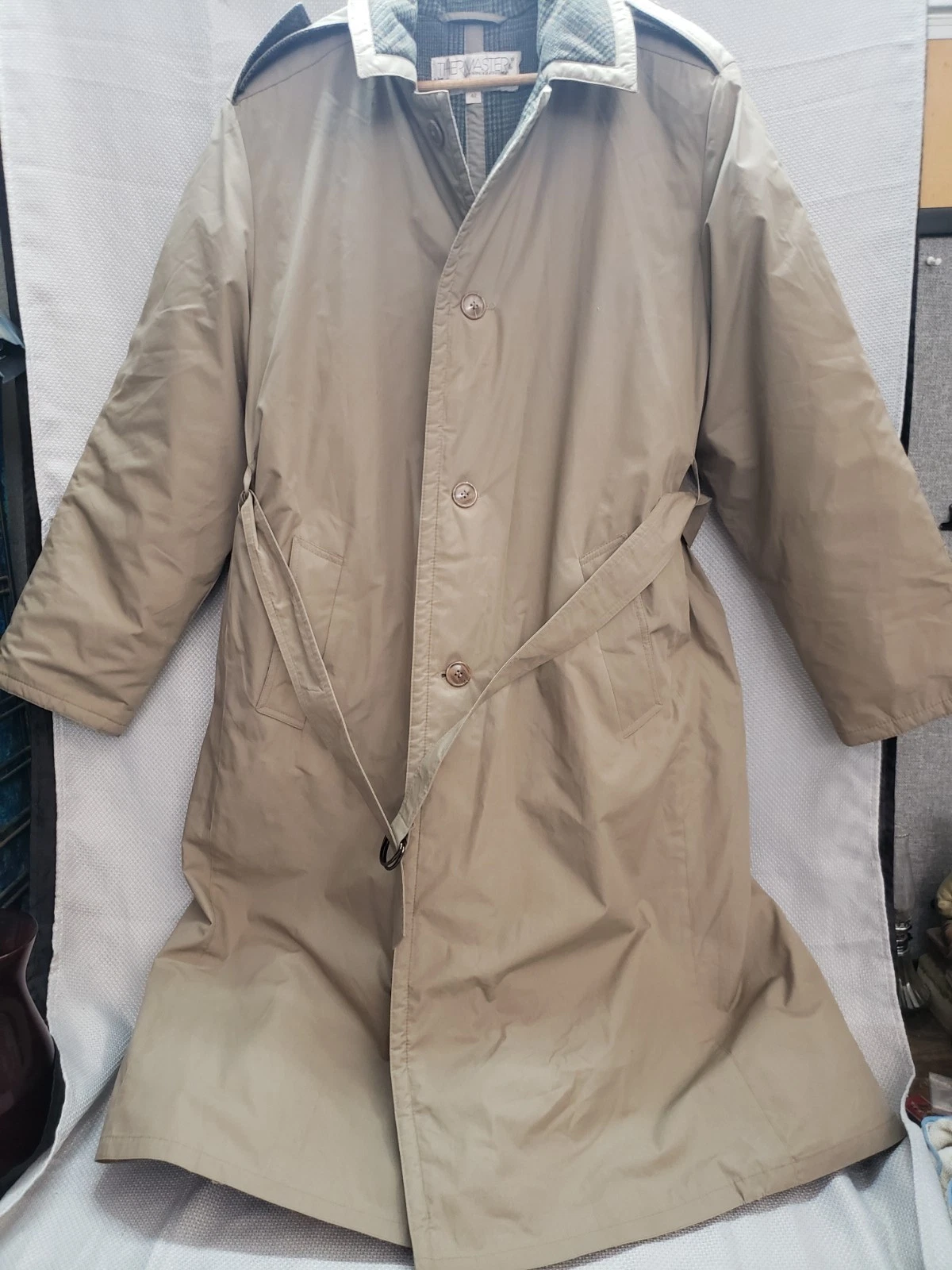 VTG TherMaster thermal insulated Beige Long button down jacket sz. 42 (D)