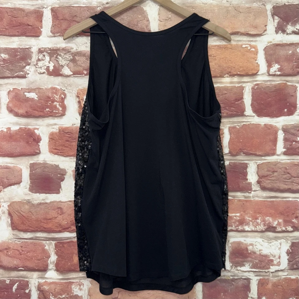 Camiseta sin mangas Lane Bryant Fun & Flirty para mujer 18/20 negra lentejuelas brillante Foto 4 de 4