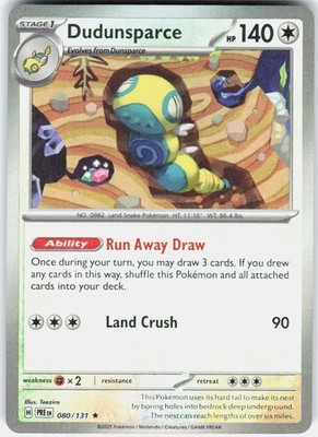 Dudunsparce (Master Ball Pattern) 080/131 Holo Rare Prismatic Evolutions Pokemon