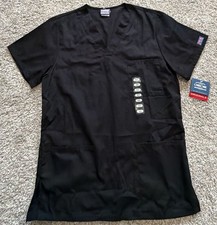 Cherokee Workwear Originals Unisex V-Neck Scrub Top Black XS Model 4876