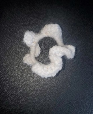 Homemade Crocheted White Scrunchie