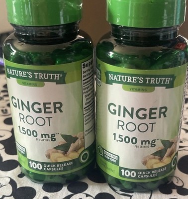 2X Nature's Truth Ginger Root 1,500 mg 100 Capsules Each Exp 09/2026 