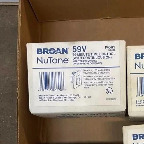 Broan 59V 20-AMP Rotary Light Switch - Image 3 of 4