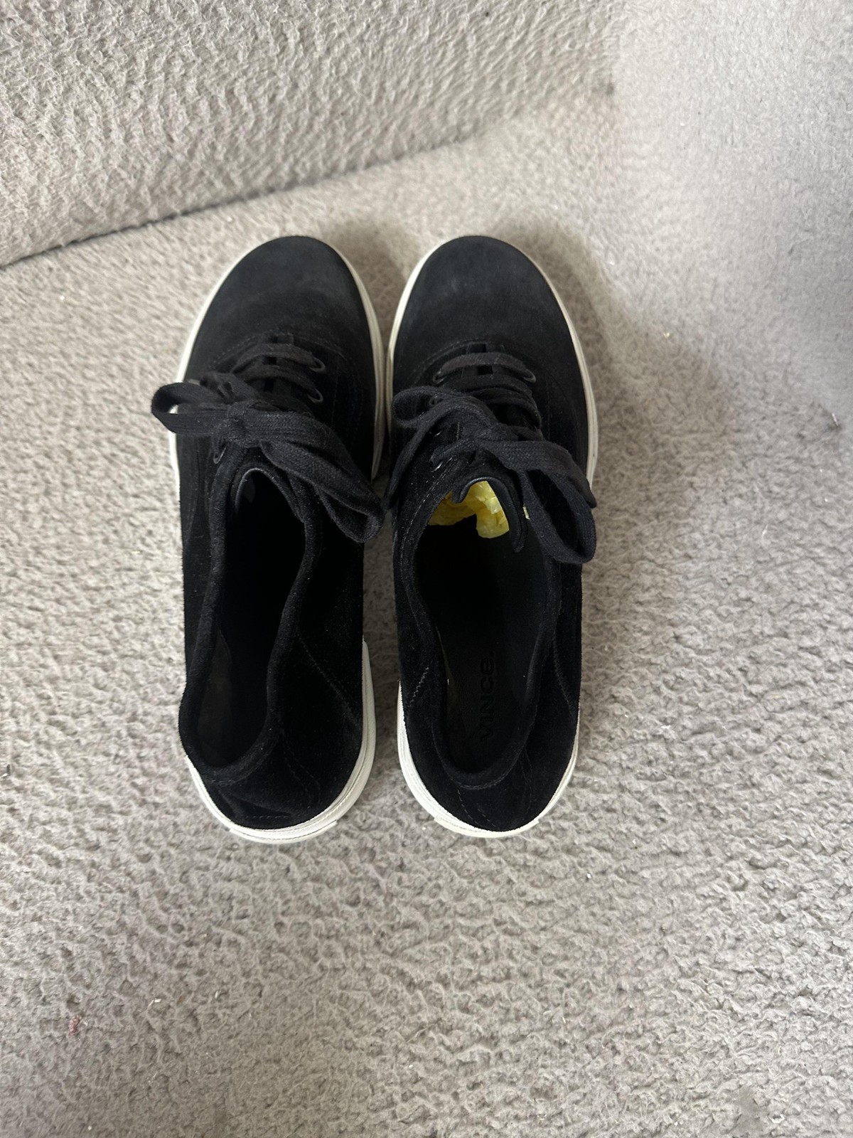 SAOLA Scarpe Vince uomo taglia 9 nere scamosciate sneakers basse stringate suola bianca casual