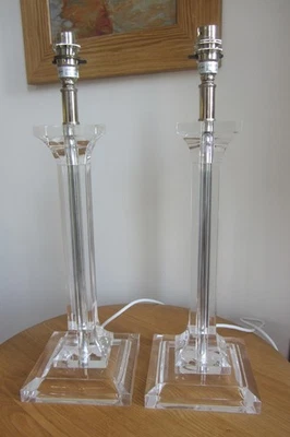 PAIR OF ART DECO STYLE 48CMS TALL 'SILLICK' CANDLESTICK LAMP BASES - Image 1 of 4