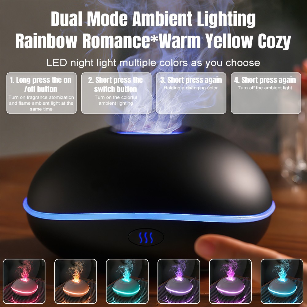 Essential Oil Diffuser Volcano Diffuser Fire Flame Air Humidifier Aroma Diffuser