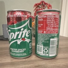 2x Sprite Winter Spiced Cranberry 7.5oz Mini Cans Ltd 2022 Expired 2x Sprite Winter Spiced Cranberry 7.5oz Mini Cans Ltd 2022 Expired