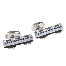 Railroad Train Car Pair Cufflinks in a Presentation Gift Box & Polishing Cloth