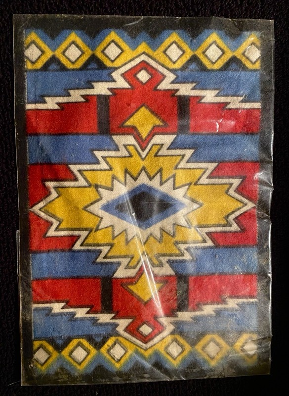 RARE INDIAN BLANKET Flannel Rug TOBACCO FELT Cigarette Native American 1890-1900