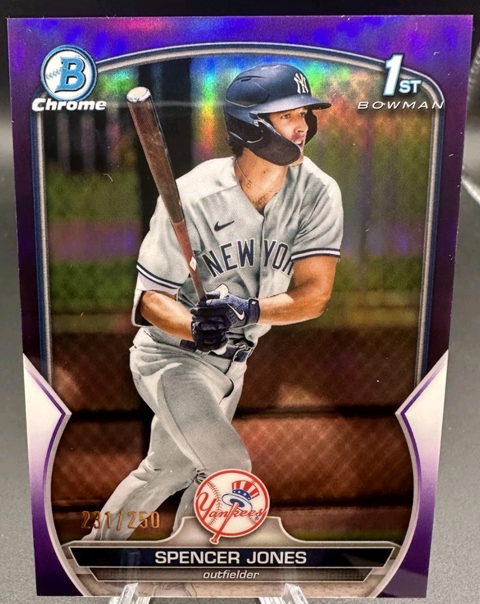 2023 Bowman Chrome 1st Spencer Jones #BCP-139 True Purple Refractor 231/250 (RC)