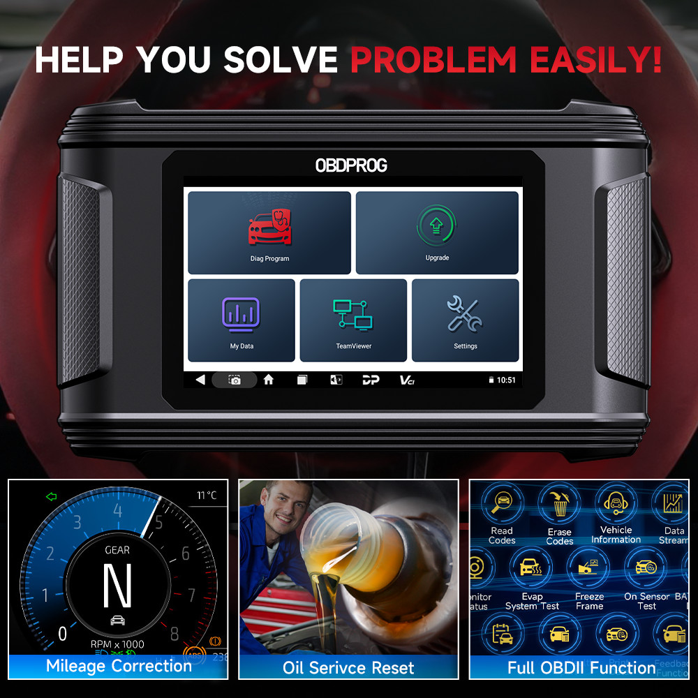 OBDPROG M500 Mileage Odometer Correction Diagnostic Oil Reset Tool For FORD/GM