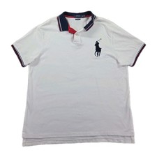 Polo Ralph Lauren Polo Shirt Mens 2XL XXL Big Pony Logo Embroidered White