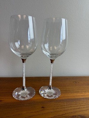 SWAROVSKI CRYSTALLINE WINE GOBLET, SOLD AS A PAIR - NO BOX- 2 GLASSES | eBay