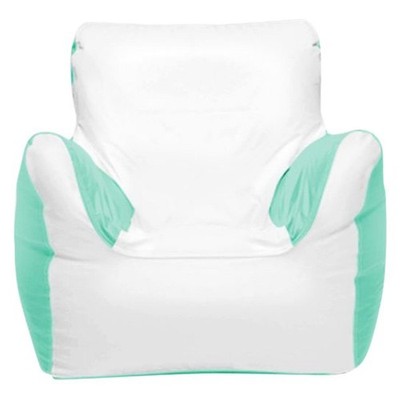 39'' H x 36'' W x 32'' D White/Sea Foam Green Medium Armchair Bean Bag Chair