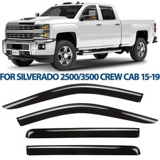 Side Window Deflectors Rain Guards for 15-19 Chevy Silverado 2500/3500 Crew Cab
