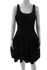 Halston Heritage Women Fit & Flare Tank Dress Black Size 10