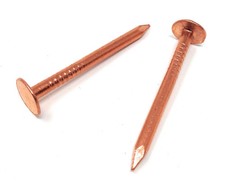 1.5" Copper Roofing Nails - 10 Oz Pack Solid Slating Spikes
