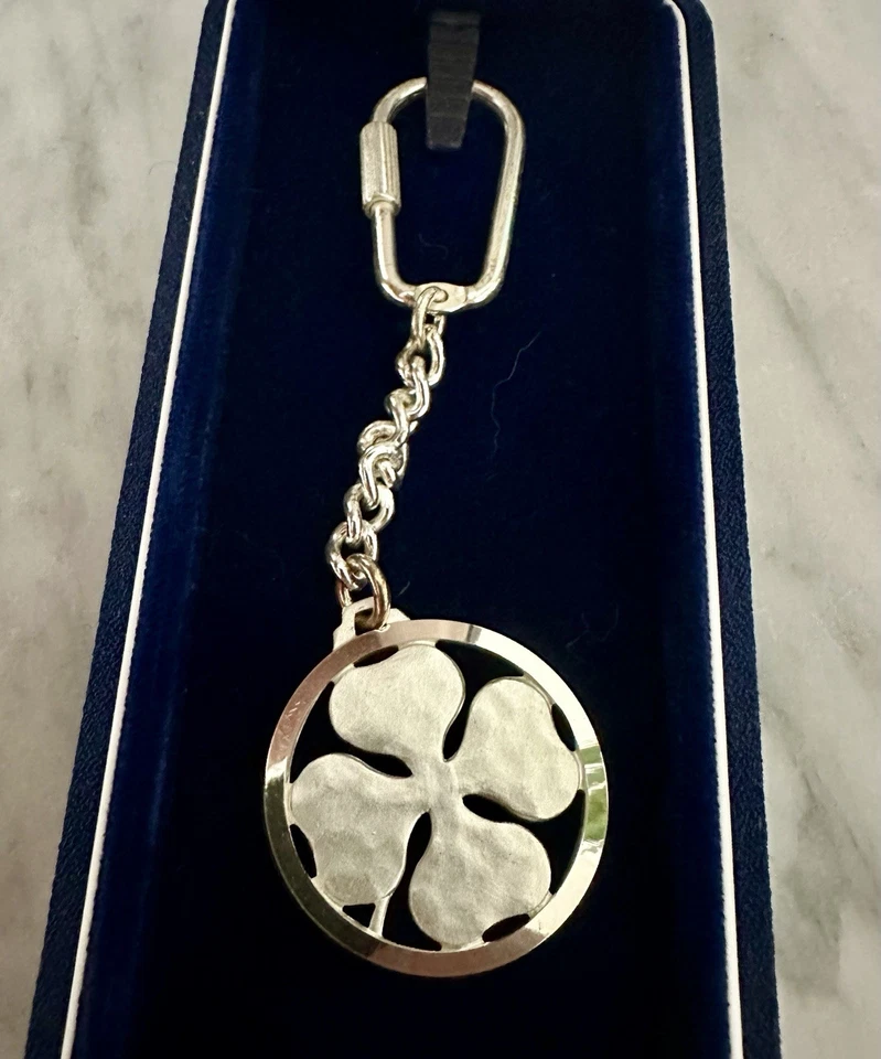 Portachiavi Originale Alfa Romeo Quadrifoglio Argento 800 Bertoni Vintage - Immagine 3 di 4