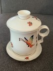 Teavana Enchanted Butterflies Fine Porcelain Tea Cup with Infuser, Lid & Saucer — photo 3