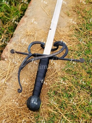 Handmade Medieval Rapier Sword with Leather Sheath | Viking Costume Prop